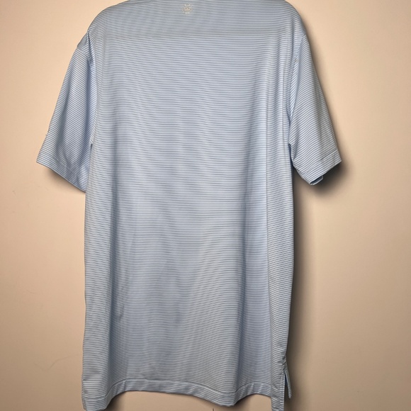 Peter Millar Polo Shirt Mens Large Blue Striped Summer Comfort Golf Performance - Picture 6 of 10